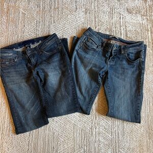 Lot of 2 Refuge Charlotte Russe Jeans Women’s Size 7R Bootcut Mid Rise Stretch